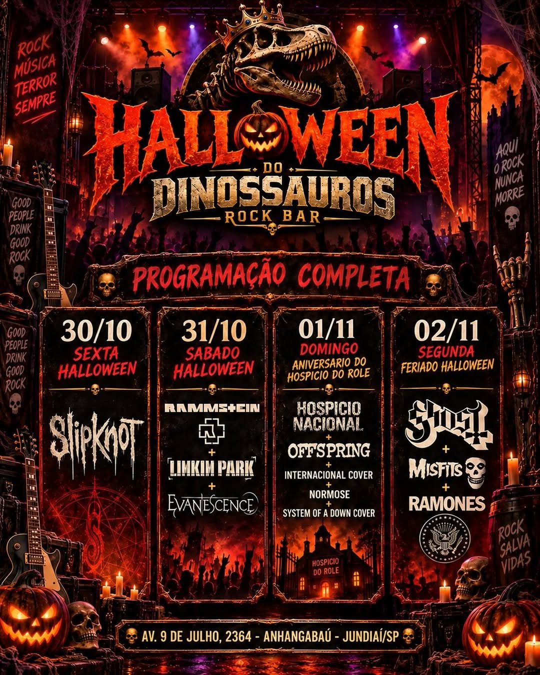 Halloween do Dinossauros - 4 dias de Rock