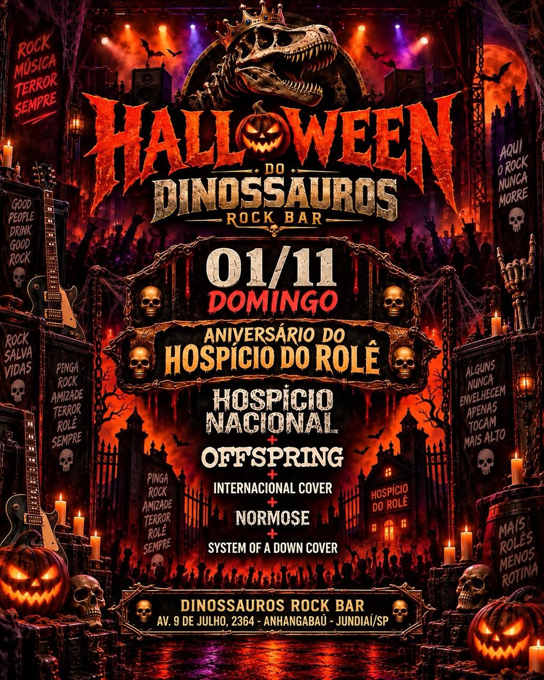Halloween do Dinossauros - Domingo Aniversário do Hospício do Rolê