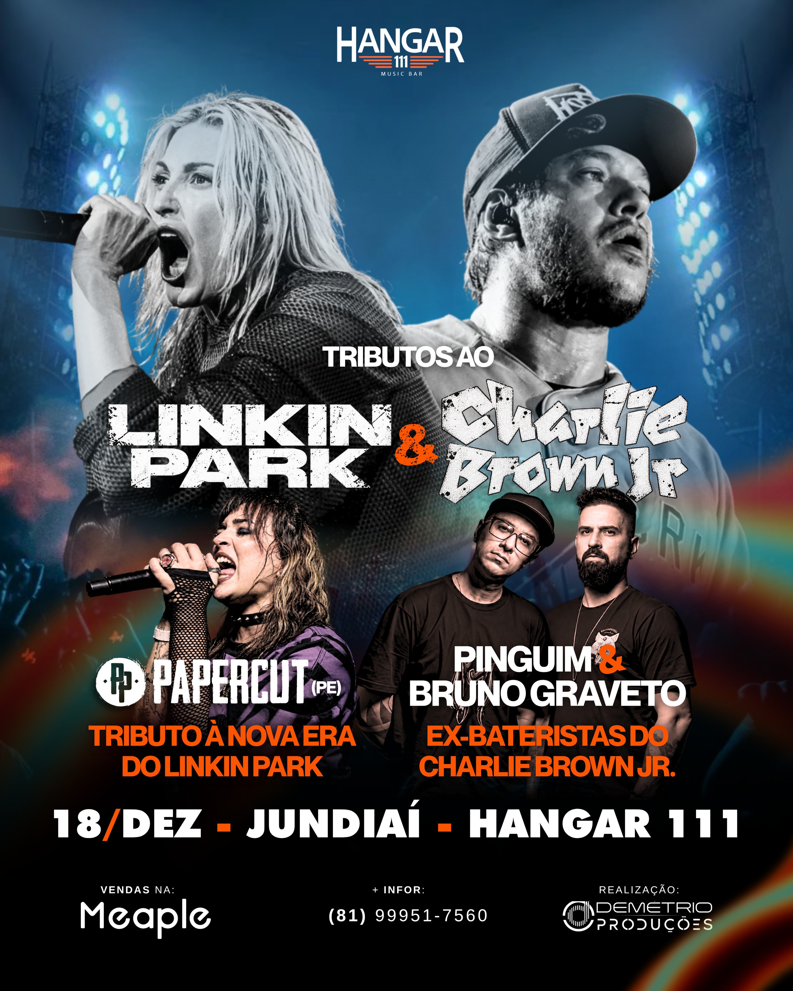Tributo ao Charlie Brown Jr com Pinguim e Bruno Graveto + Tributo ao Linkin Park com Papercut