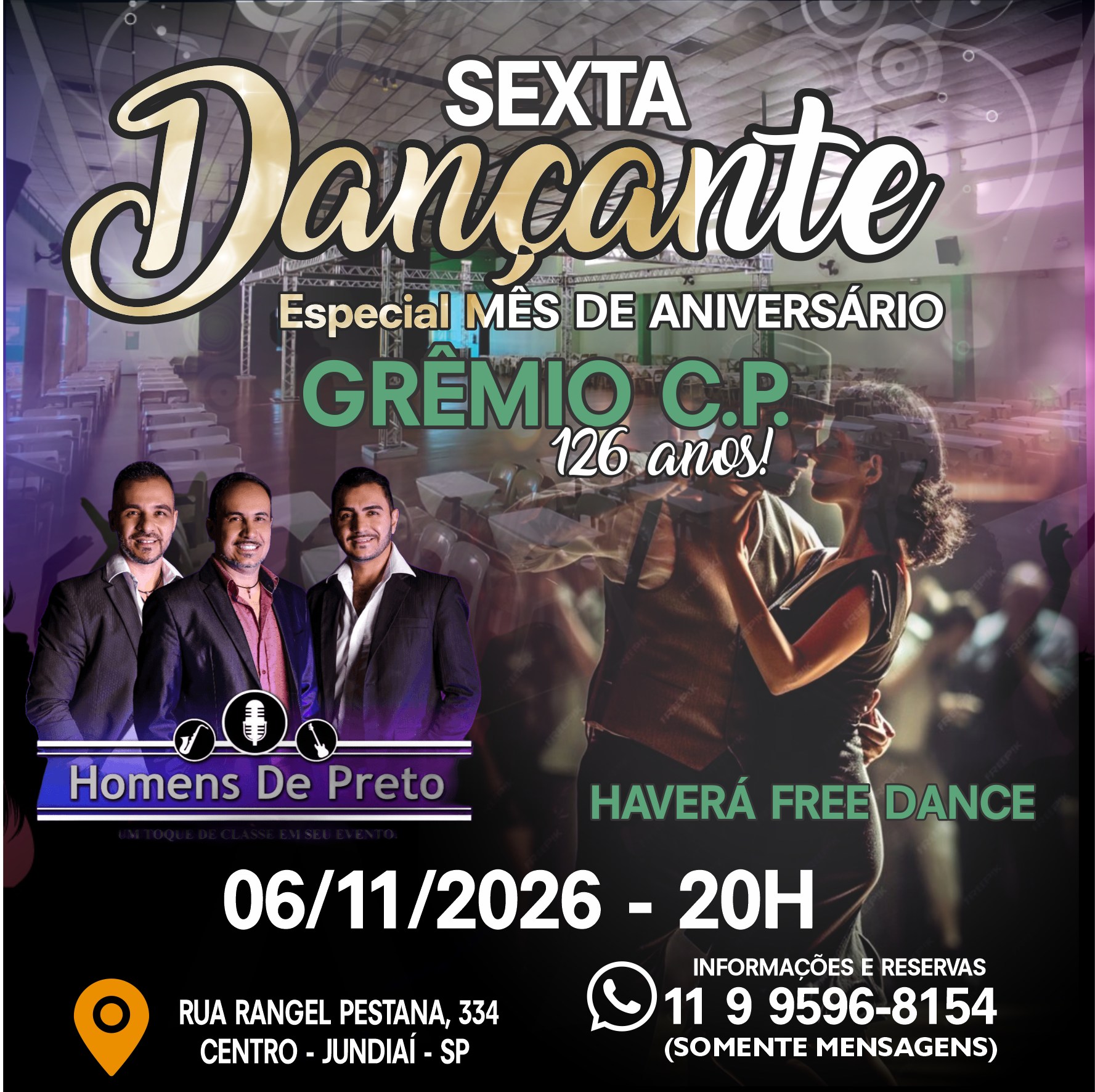 Sexta Dançante - Especial Mês de Aniversário Grêmio C.P. 126 anos!
