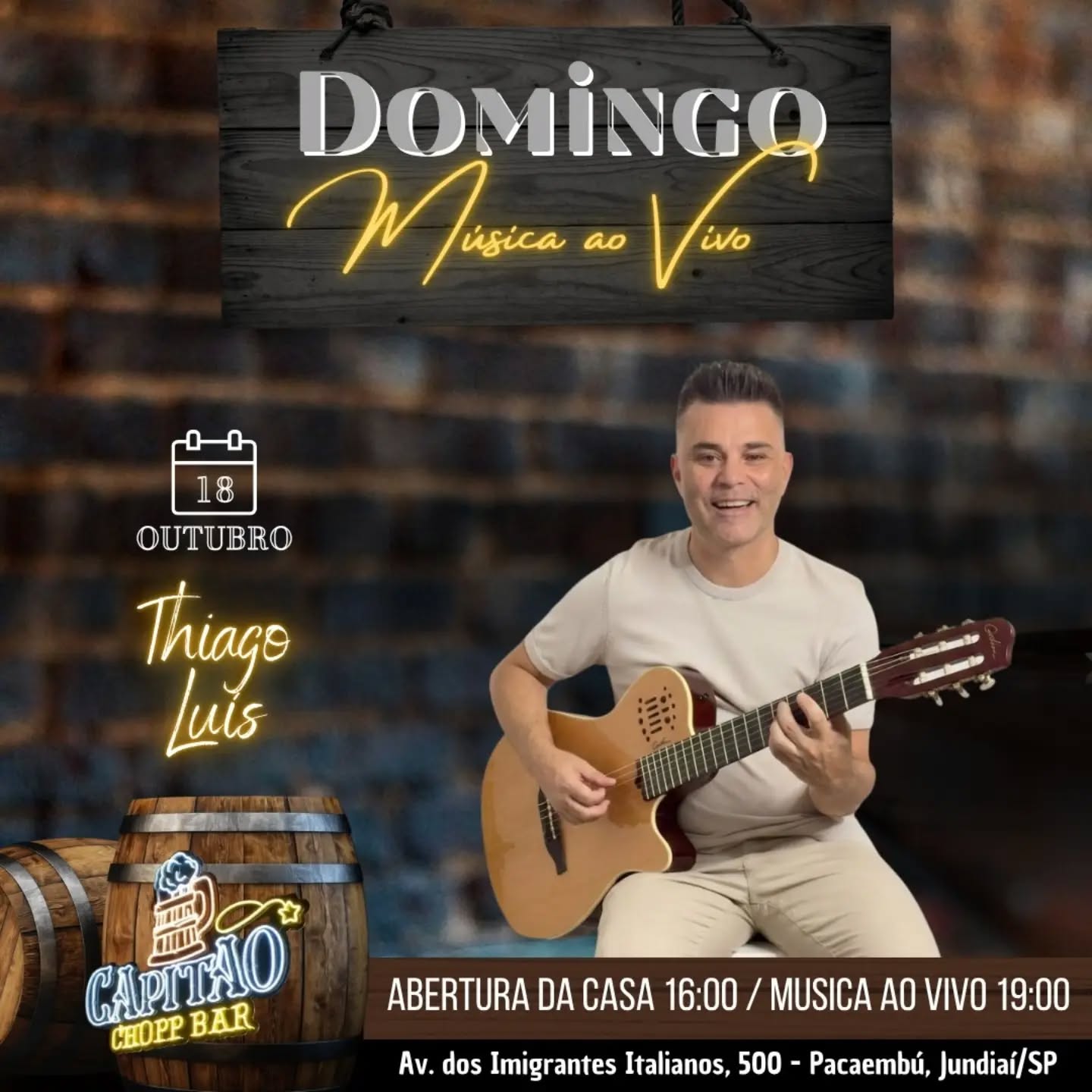 Domingo Música ao Vivo com Thiago Luis