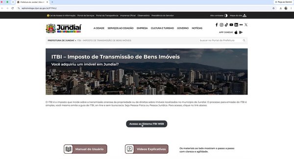 Novo sistema do ITBI amplia serviços digitais e agiliza emissão de guia em Jundiaí