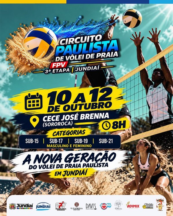 Jundiaí recebe a 3ª Etapa do Circuito Paulista de Vôlei de Praia neste fim de semana