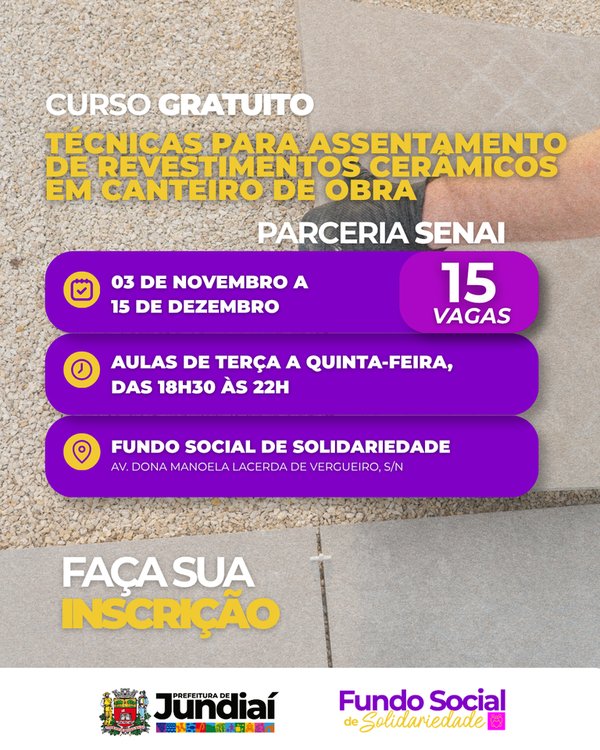 Fundo Social está com inscrições abertas para cursos na área da gastronomia e gestão